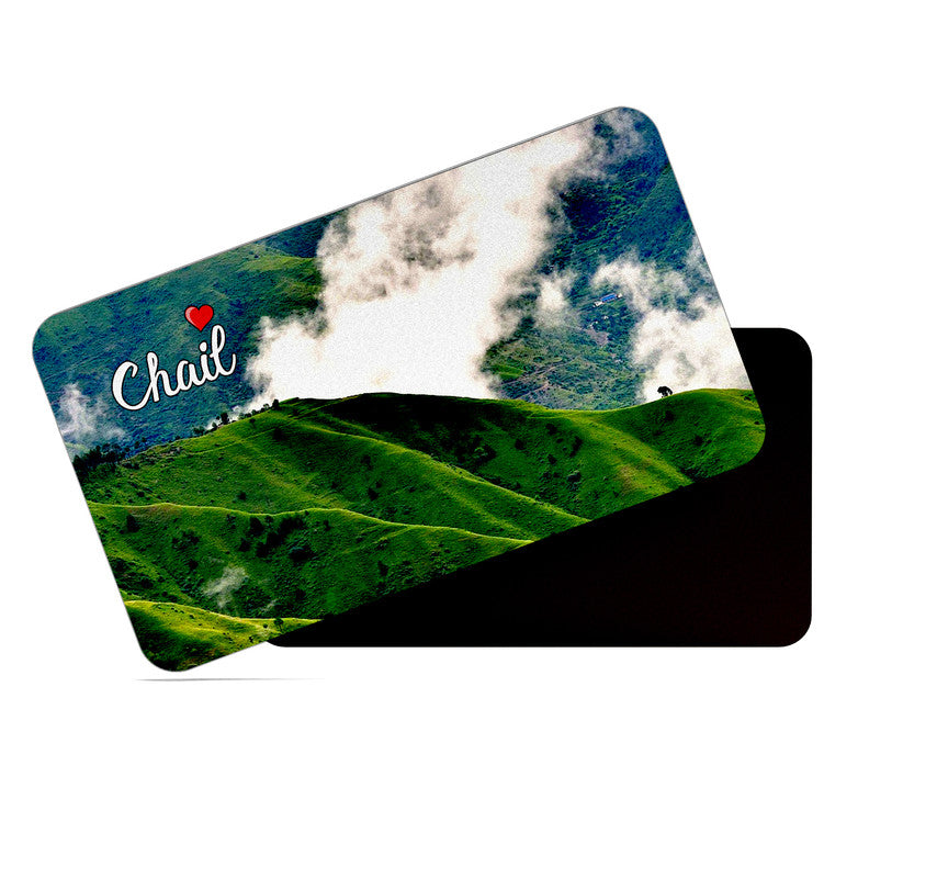 dhcrafts Rectangular Rubber Fridge Magnet / Magnetic Card Multicolor Himachal Pradesh Chail Design Pack of 1 (8.6cm x 5.4cm)